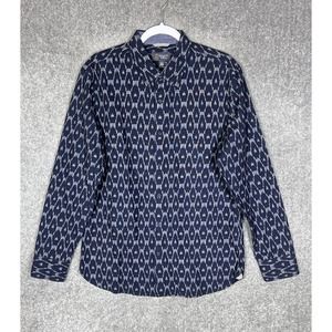 Wallin & Bros Dress Shirt Mens‎ Size Large Geometric Southwest Button Up Blue